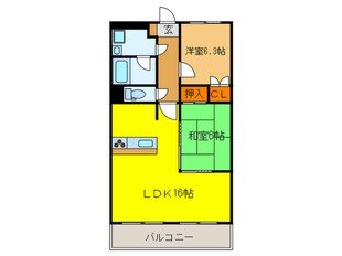 メゾンドヨサミＢ棟の物件間取画像